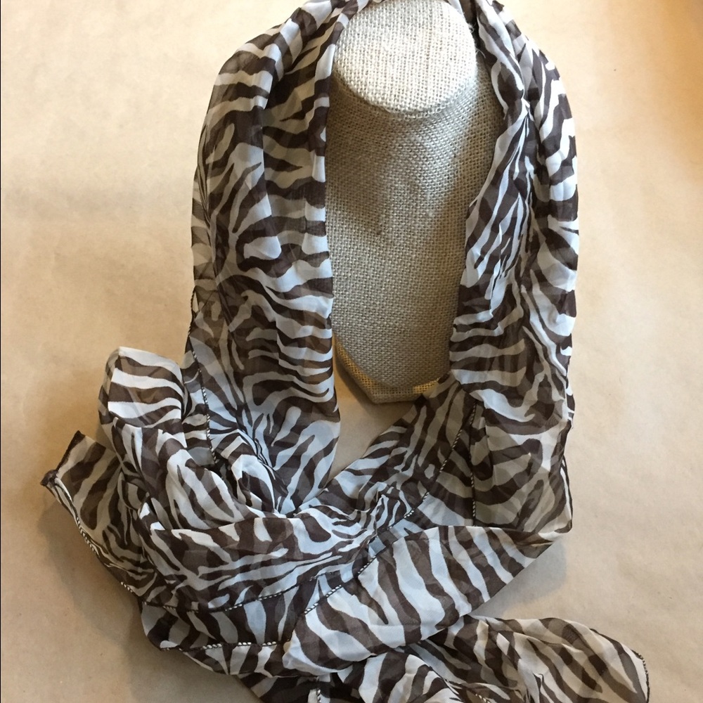 Brown zebra scarf