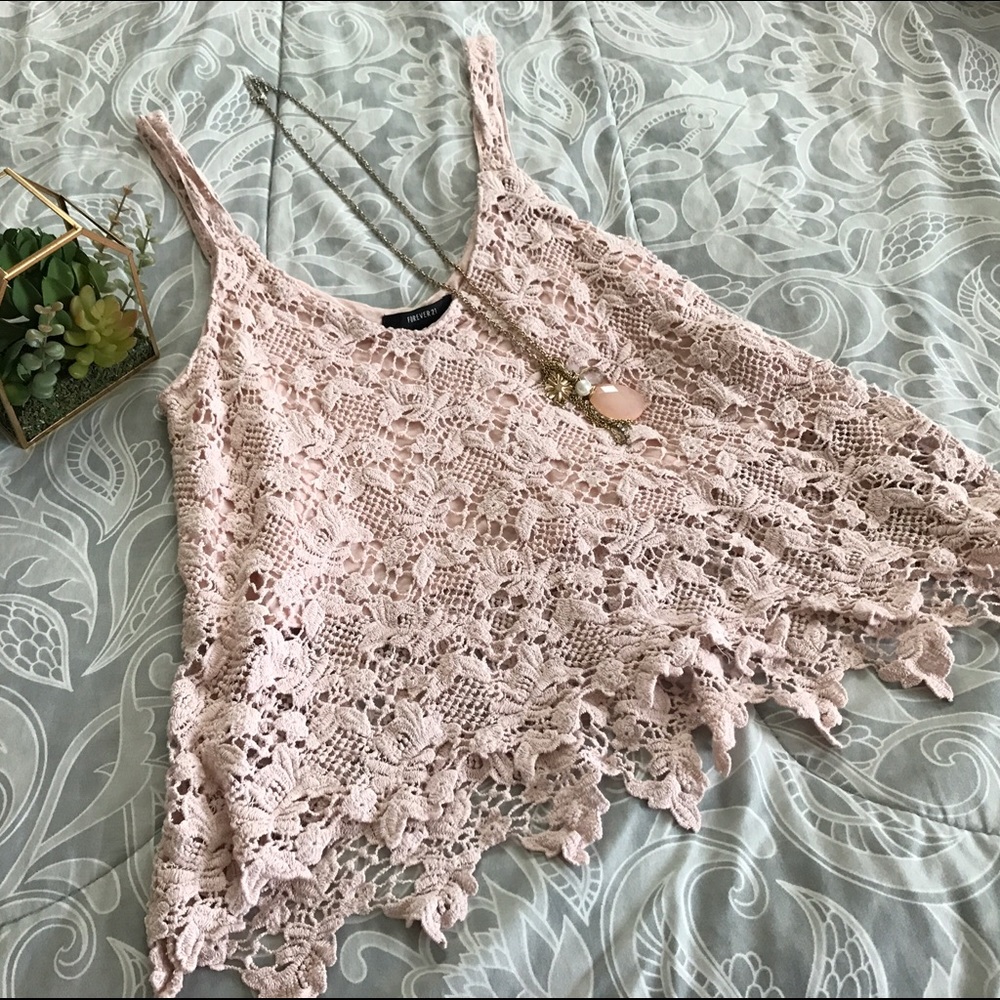 Pink lace top