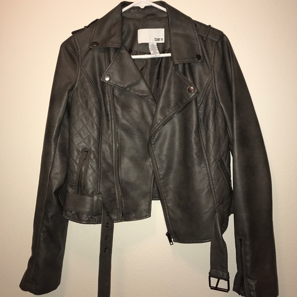 Bar III faux-leather jacket
