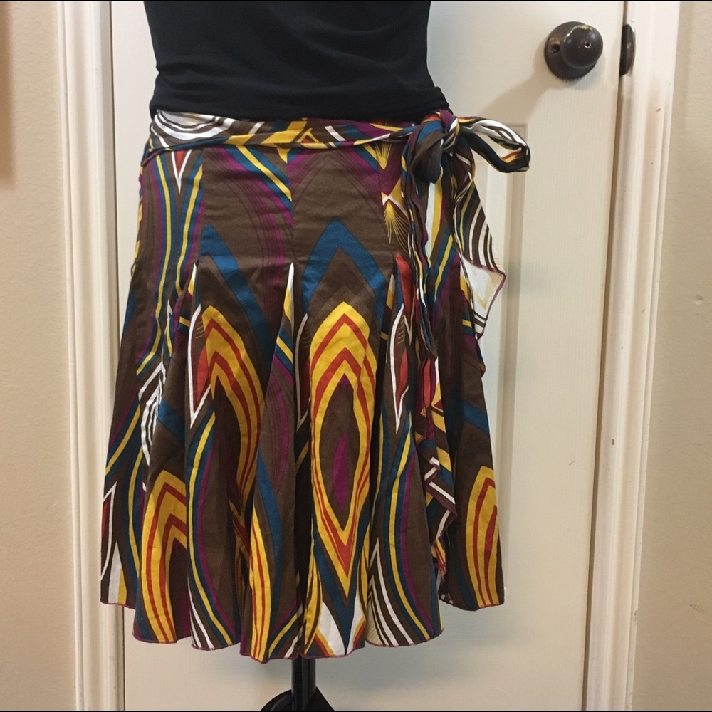 Whimsical cotton flared summer vibrant color skirt