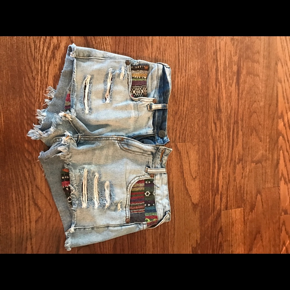 Free people embellished jean shorts