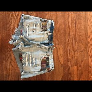Free people embellished jean shorts
