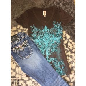 Miss Me bootcut jeans & A FREE SHIRT