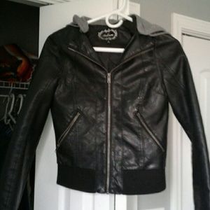Black leather jacket
