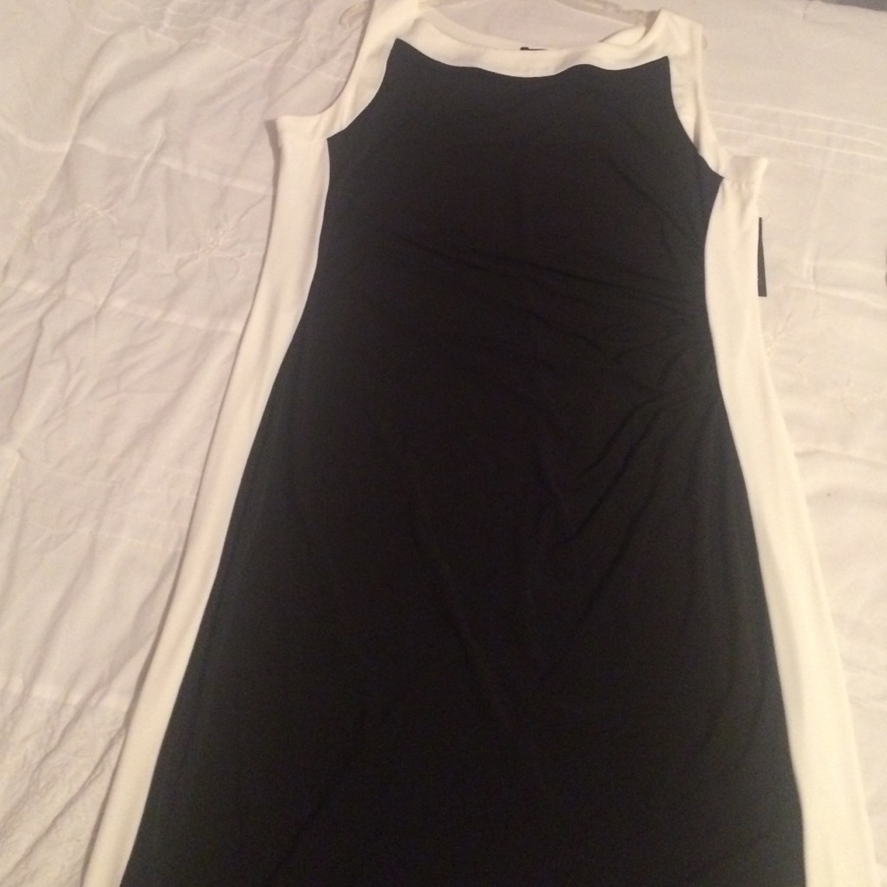 Formal black and white dress