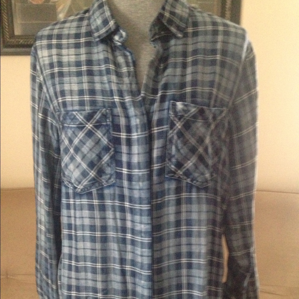 Blue plaid shirt