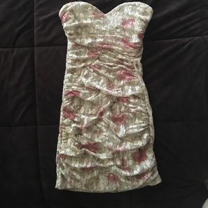 Nude lace floral dress