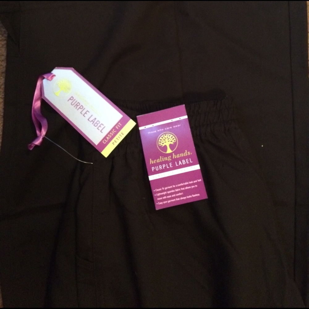 Healing Hands Black scrub bottoms
