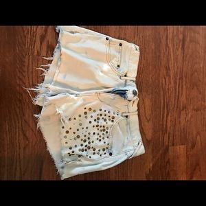 Free people embellished jean shorts