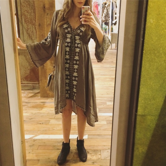 Free People Dresses & Skirts - $168 FREE PEOPLE EMBROIDERED MIDI DRESS