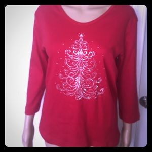 Cactus bay Red midi length sleeve cotton tees