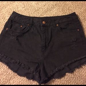 High waisted denim shorts