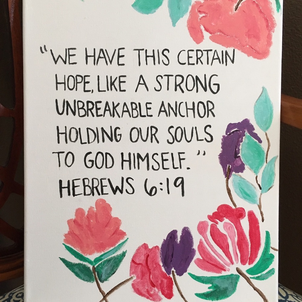 "Hebrew 6:19" decorative sign