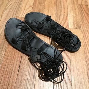 Black gladiator sandals