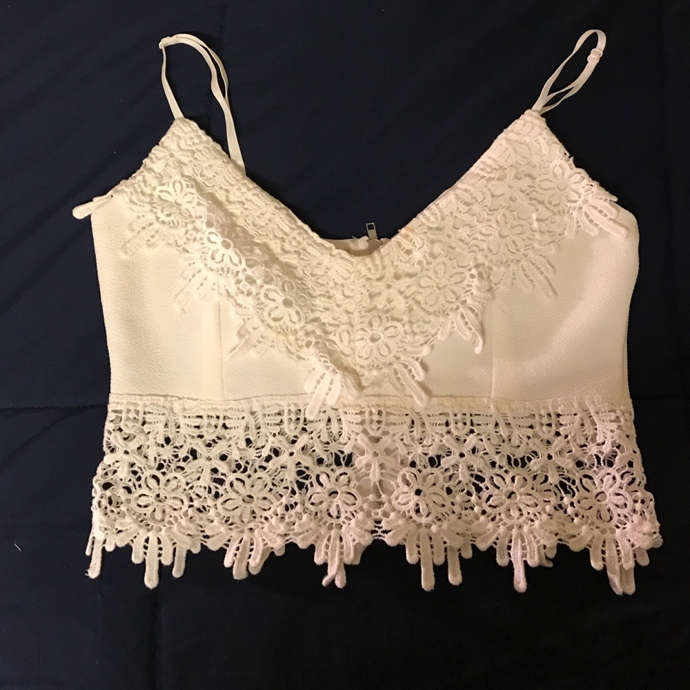 White Crochet Crop Top