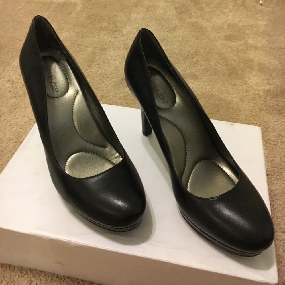 Black high heels.