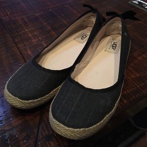 Ugg Indah canvas flats with back bows