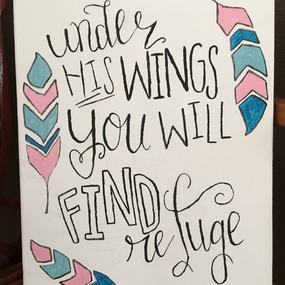 "Under His Wings" decorative sign. - Picture 1 of 1