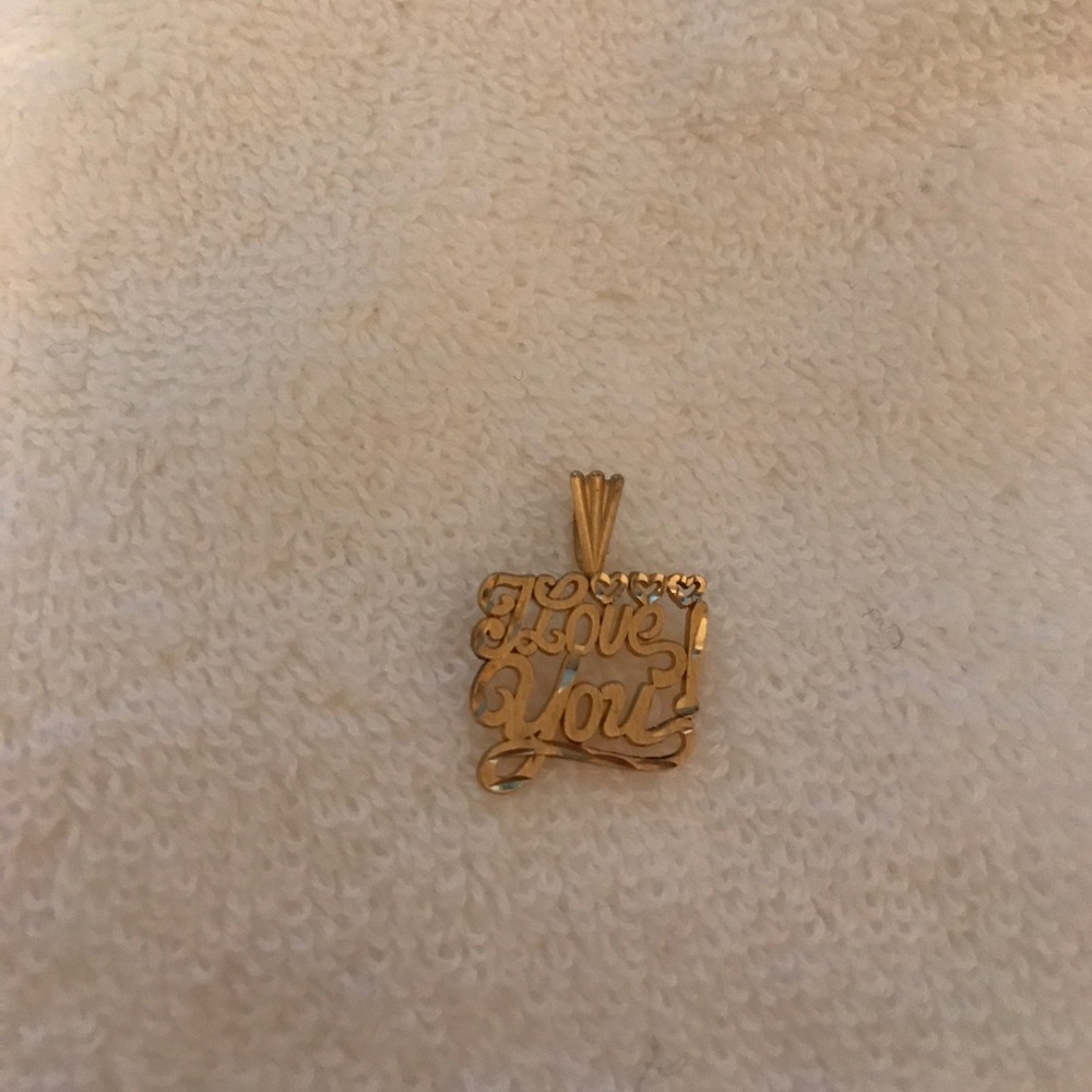 I love you 14k gold charm