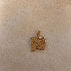 I love you 14k gold charm