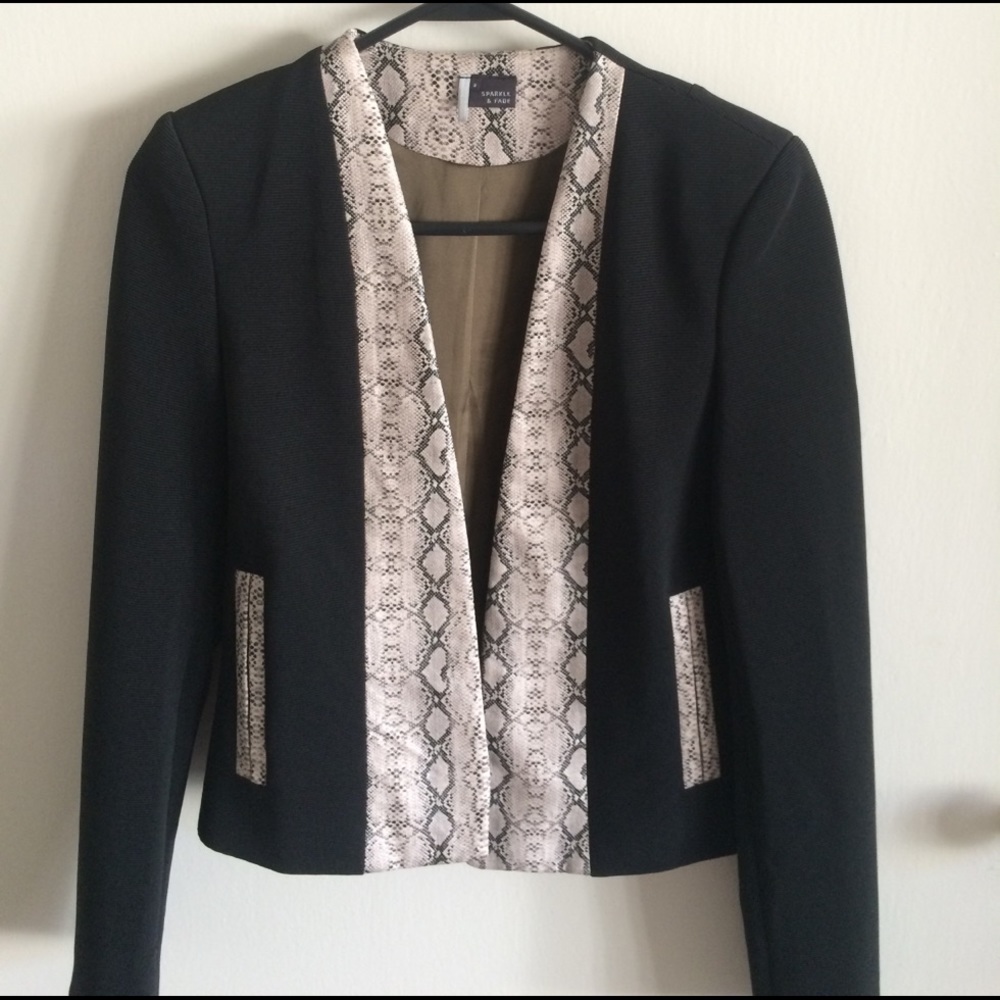 Snakeskin blazer black urban outfitters