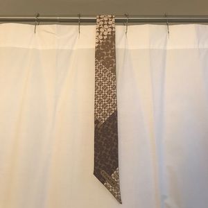 Brown and cream silk Coach scarf