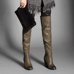 Thigh High Green Olive Boots