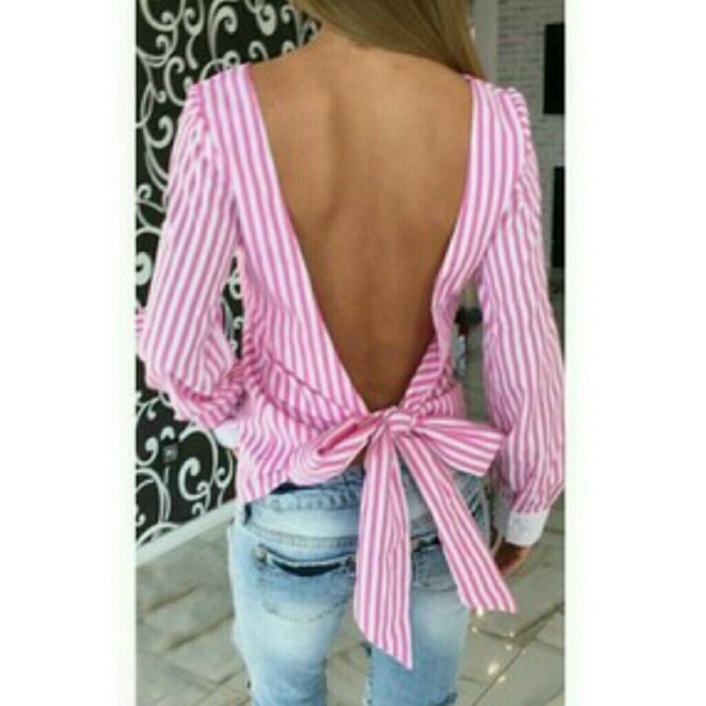 NWOT open back shirt
