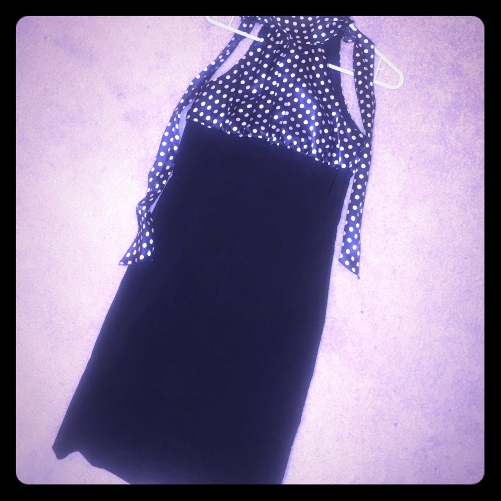 Black and white polka dot dress