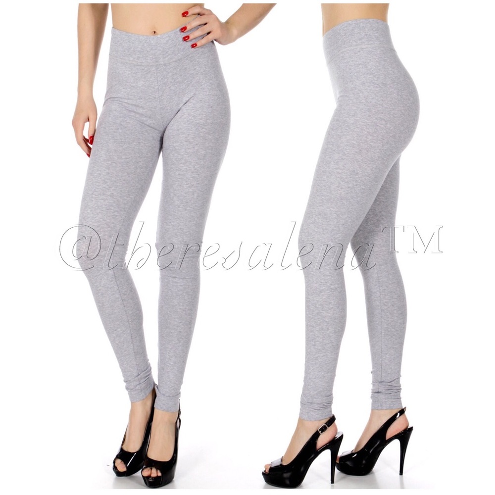 SALE! ❤️ Comfort Waist Cotton Active Grey Leggings