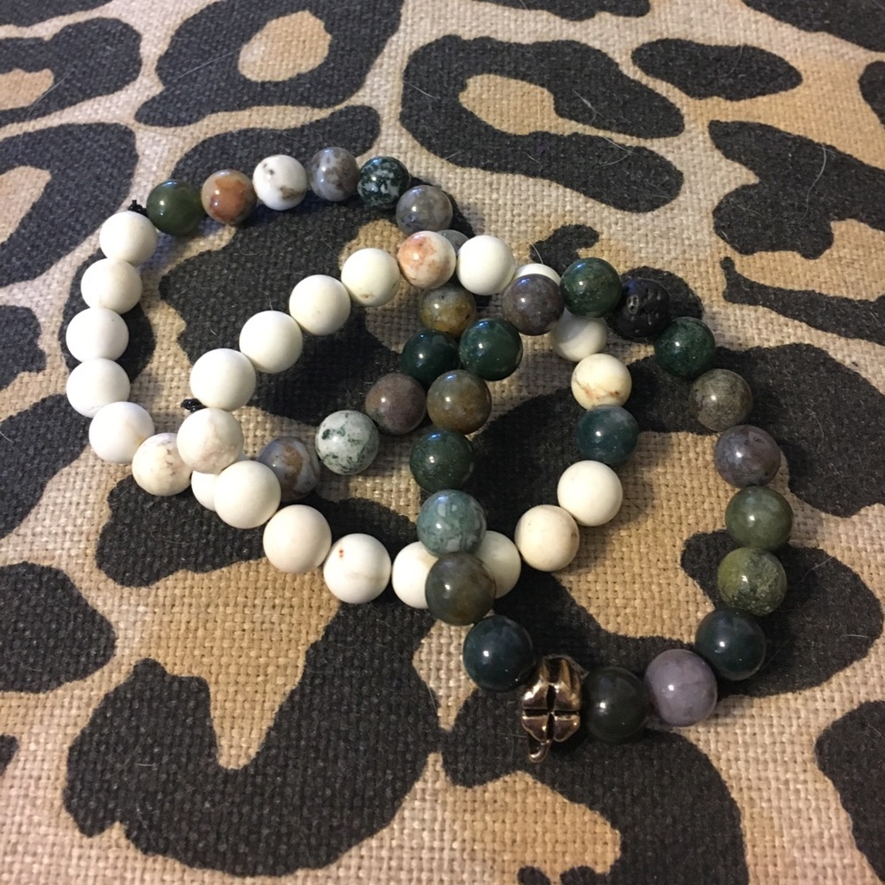 Natural stone bracelet set
