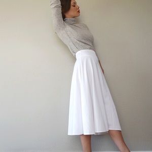 ASOS White A-Line Mid-Length Skirt
