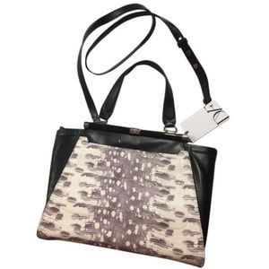 NWT DVF Karung & Black Leather Satchel / Shoulder