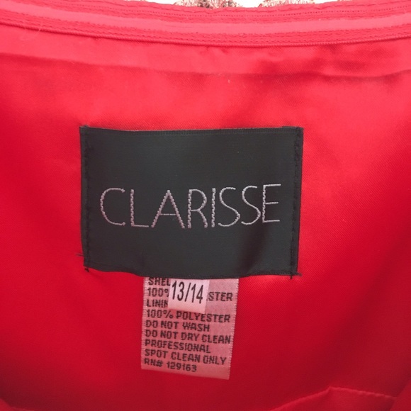 Red strapless prom dress with jeweled top - Picture 3 of 3