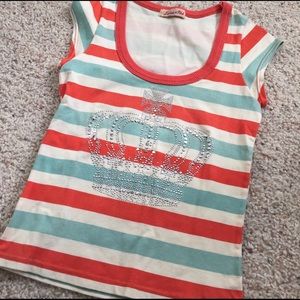 Stripe top with crown 👑 sparkling flitter