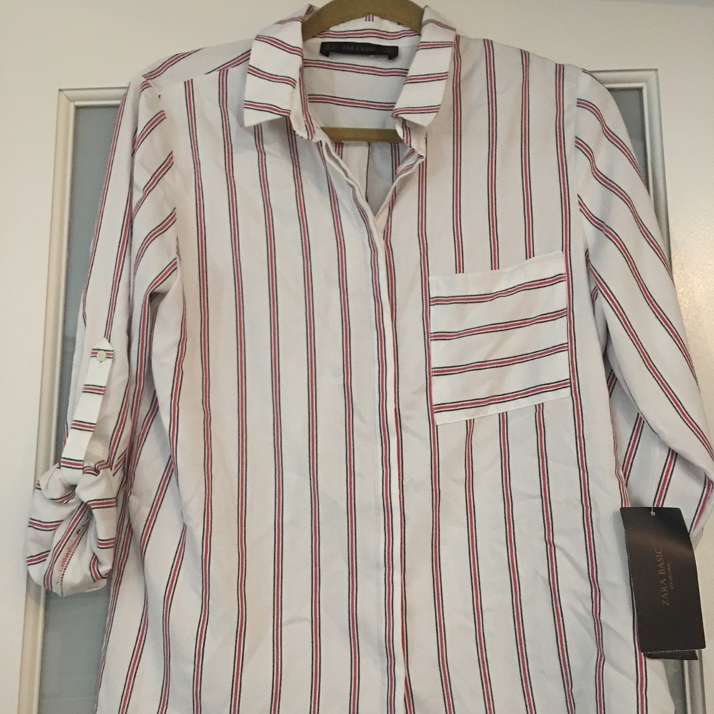 Zara basic button up oversized shirt