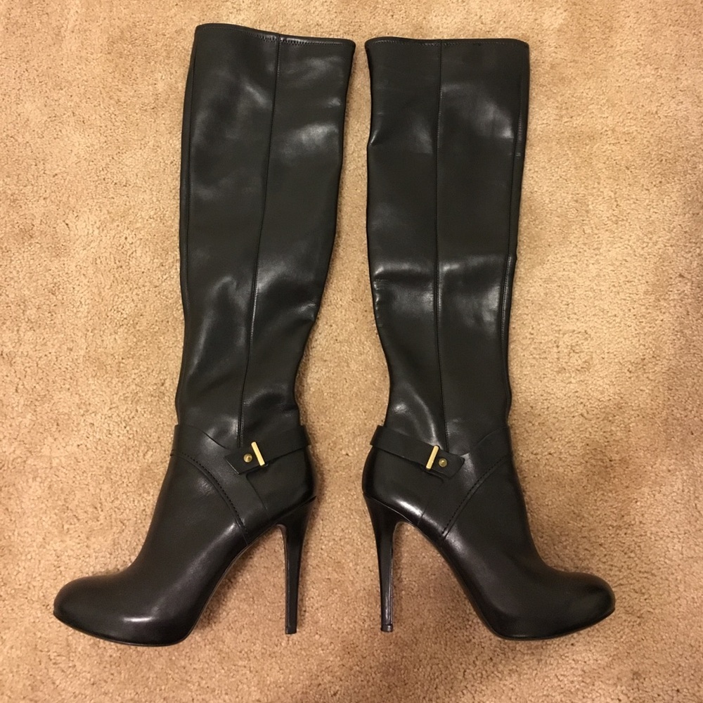 Black over the knee boots.