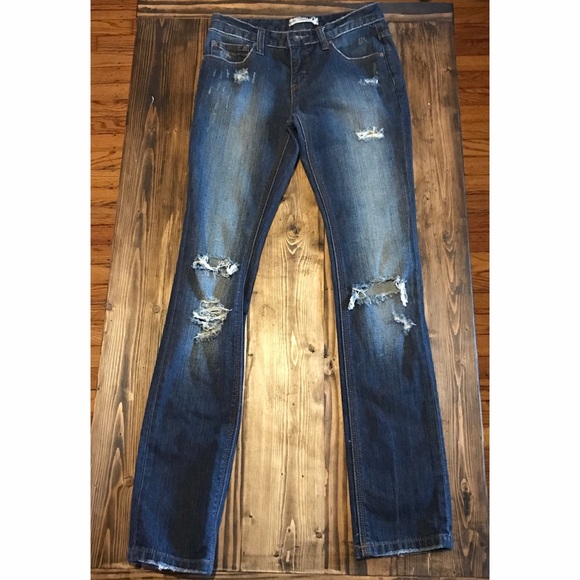 Free People Denim - Free People High Waist Destroyed Jeans