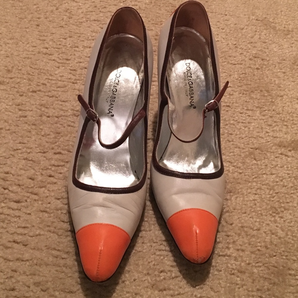 Dolce & Gabbana baby blue and orange heels