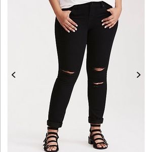 Torrid Black wash deconstructed jeans
