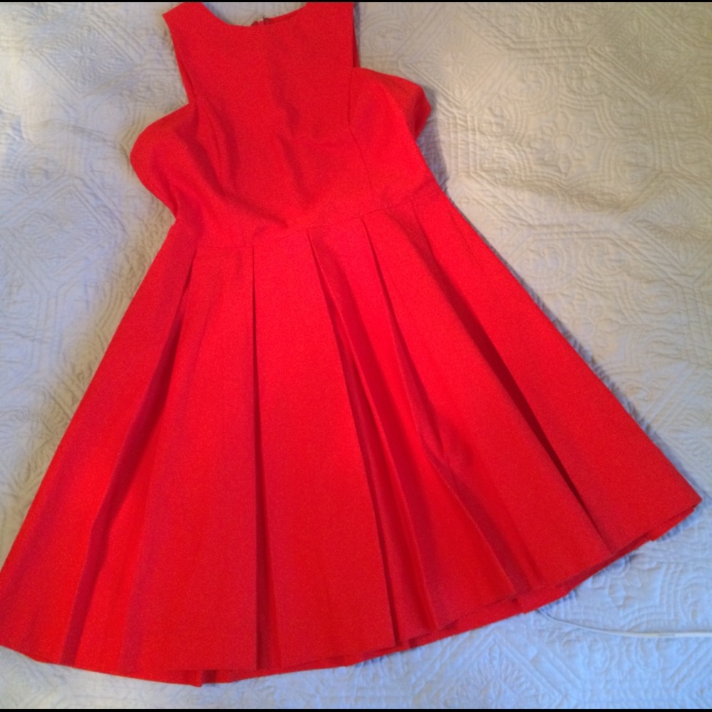 Pleated red dress