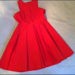 Pleated red dress