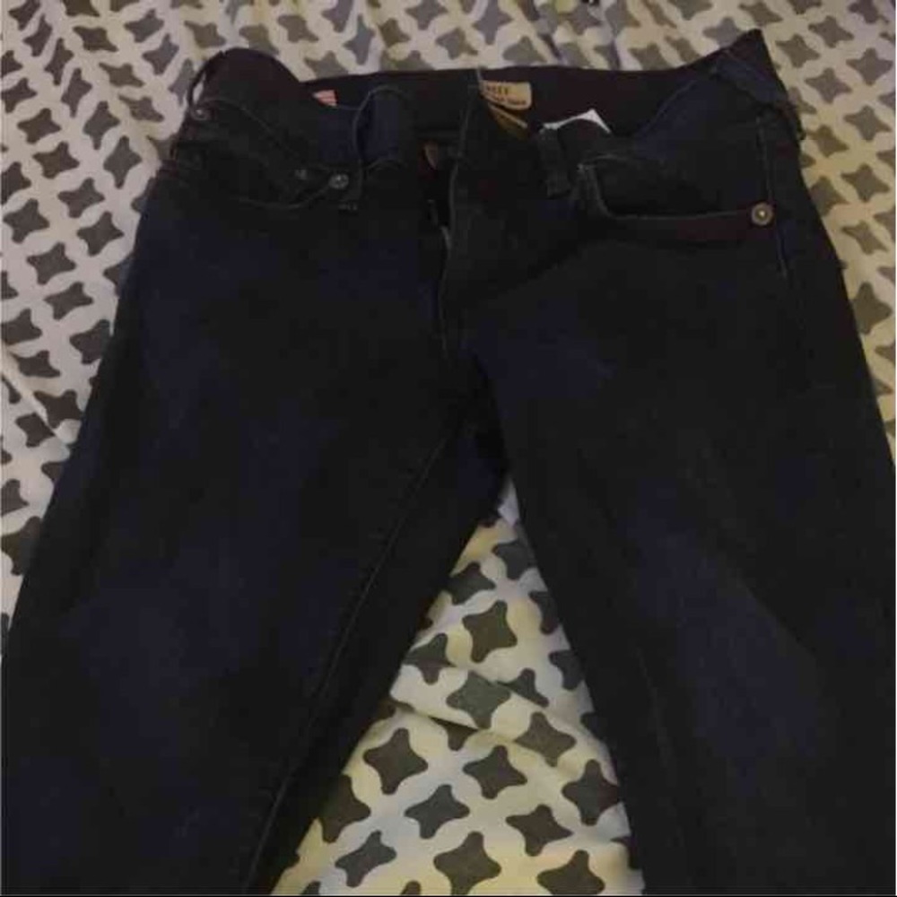 Dark blue geometric patterned True Religion Jeans!