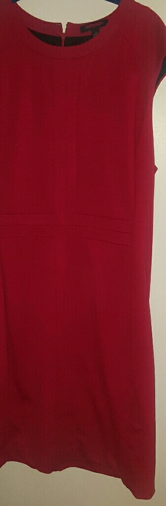 Red knee length sheath dress