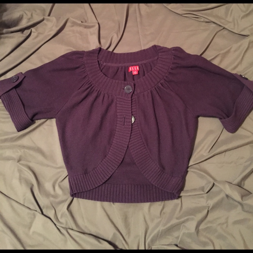 Posh purple! Shrug sweater.  Short.