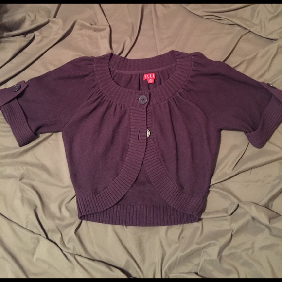 Posh purple! Shrug sweater.  Short. - Picture 1 of 4