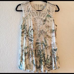Anthropologie Lace Shoulder Top