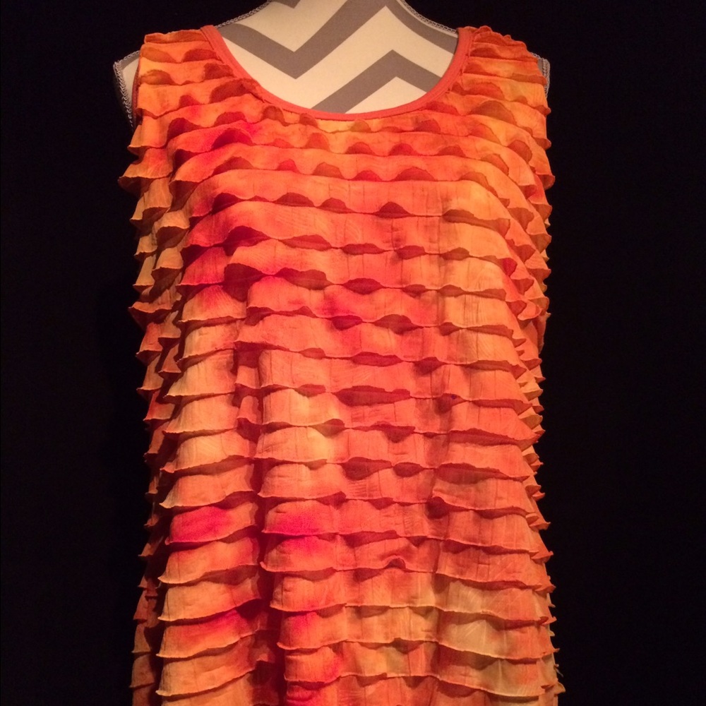 Super cute orange ruffle tank