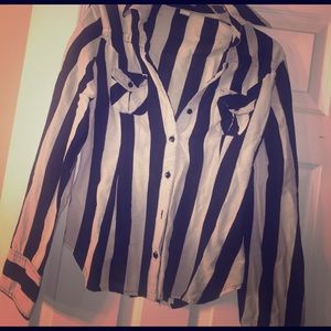 Striped button up