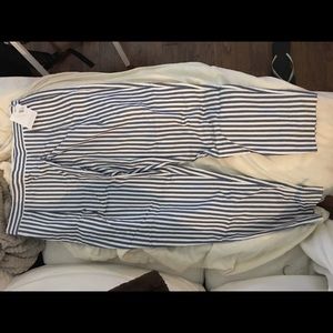 J Crew Striped cotton herringbone-twill pants